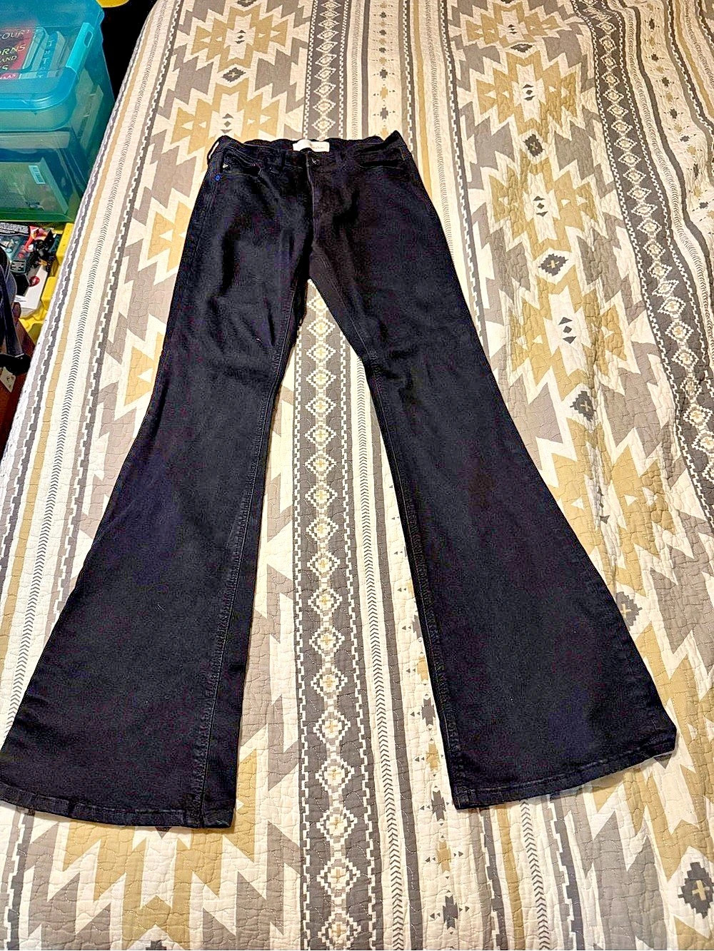 KanCan Black High Rise Flare Jeans Stretch Bell Bottom Denim
